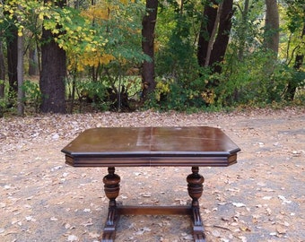 Sold!sold!Antique petite Jacobean dining table , solid wood vintage furniture