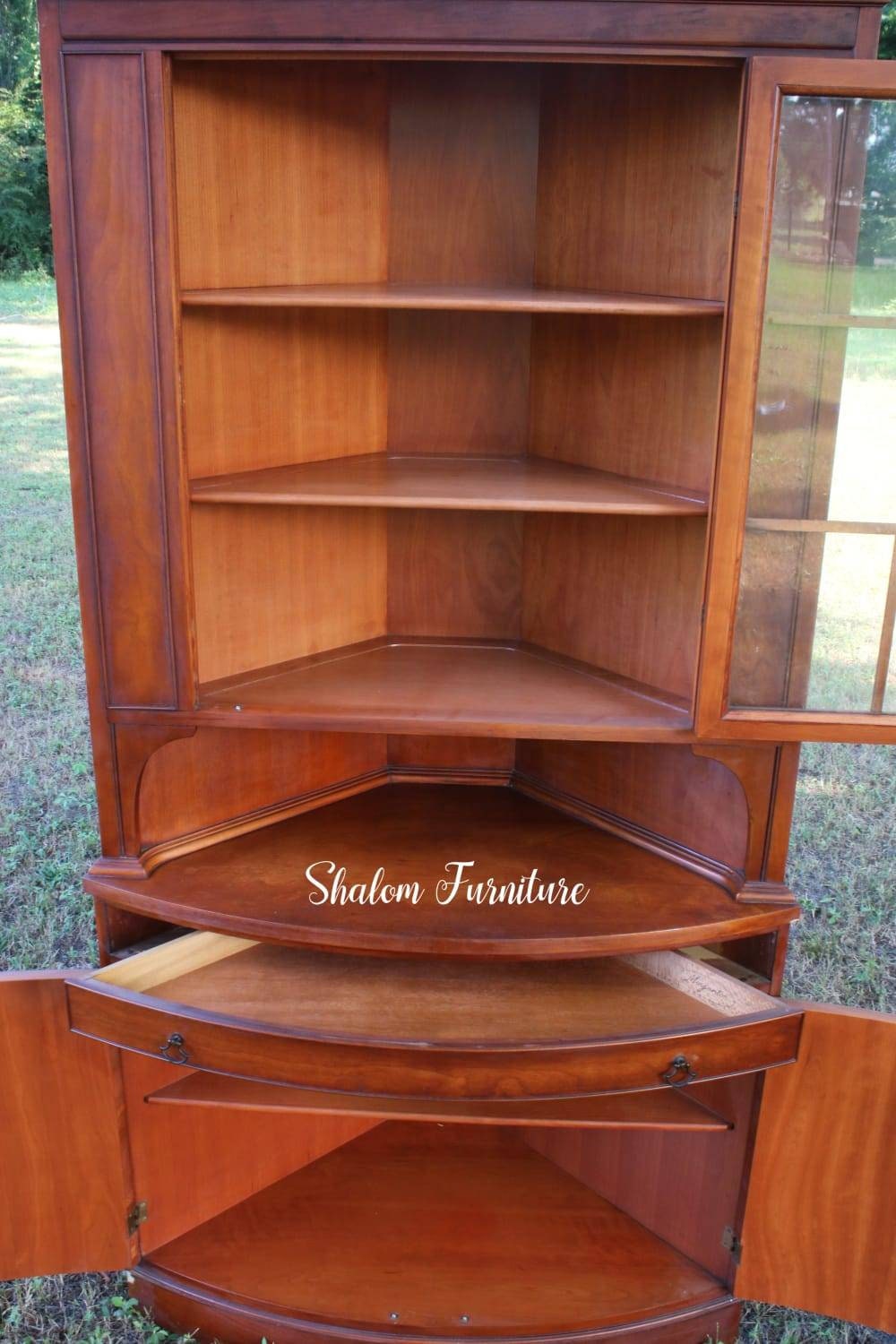 Available Free shipping Antique solid wood Corner hutch Etsy