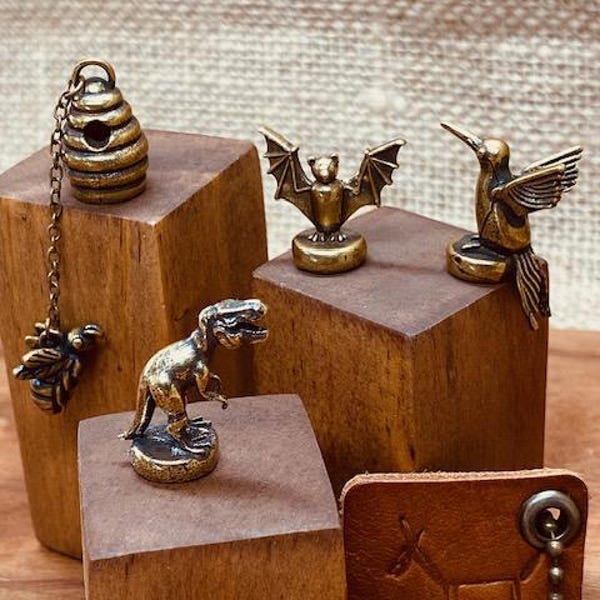 One tiny Bee, Bat, Hummingbird, Dinosaur or Owl whimsical hinge heads, "door pets"