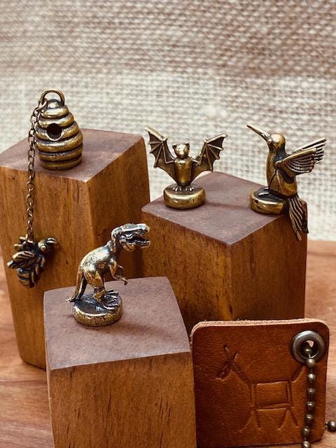 One tiny Bee, Bat, Hummingbird, Dinosaur or Owl whimsical hinge heads, "door pets"