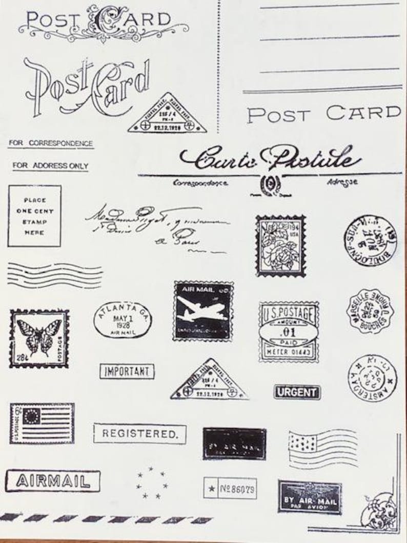 Carte Postale clear stamps