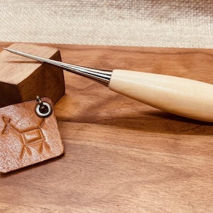 Bookbinding wood scratch awl for paper and leather crafts (one awl)