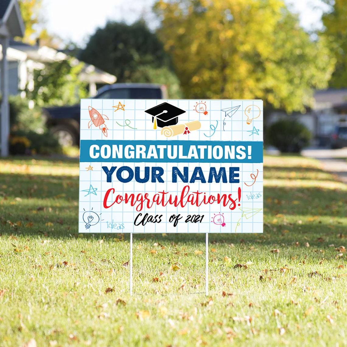 Graduation Yard Sign with H Stake Etsy
