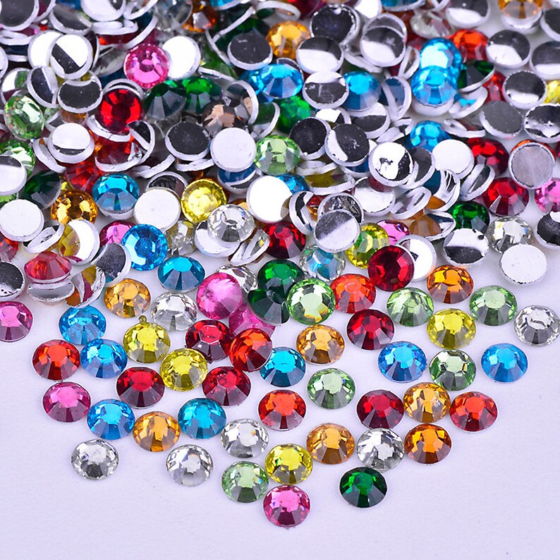 CRYSTAL 4mm ACRYLIC FLAT BACK RHINESTONES DIAMANTE GEMS FOR NAIL ART CRAFTS