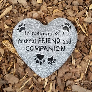 In Memory of a Faithful Friend  Heart Stone