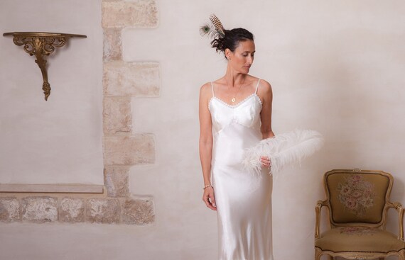 Slip Dress Silk Wedding Dress Satin Wedding Dress Beach Etsy