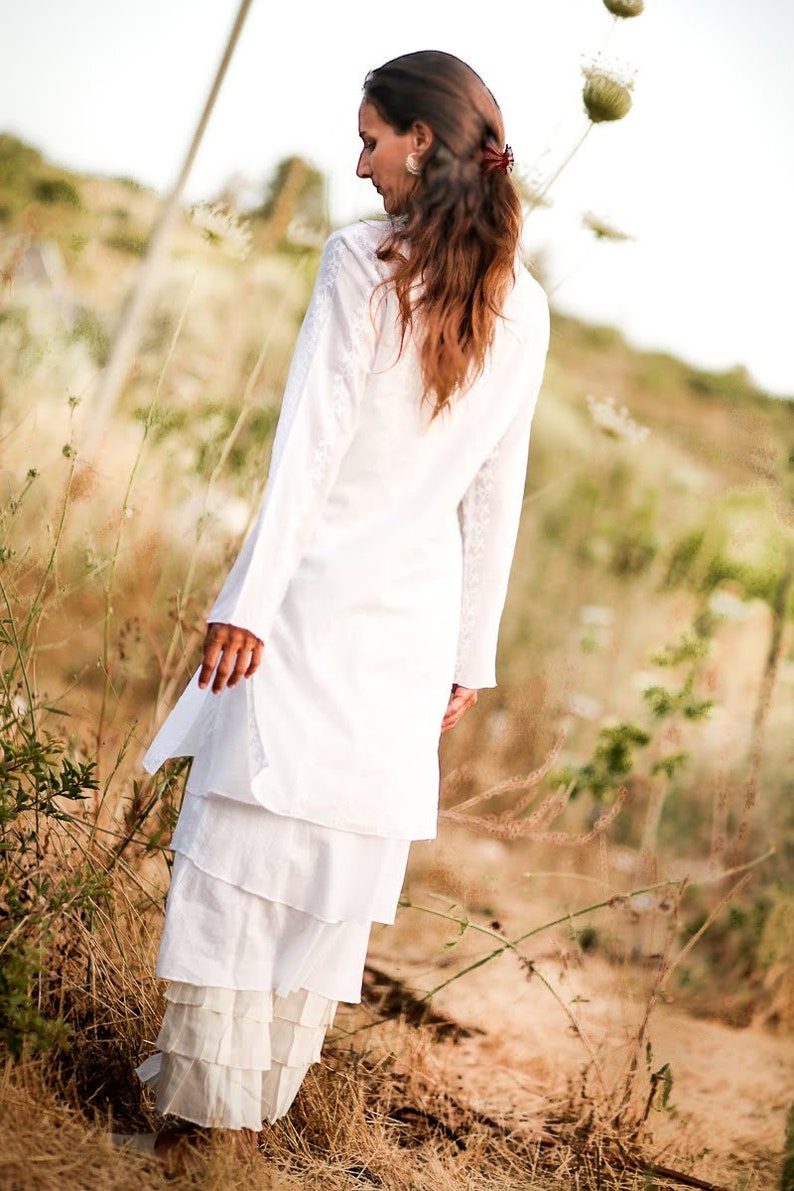 White Tunic Boho Tunic Bohemian Clothing Plus Size Long Sleeve Tunic Tunic for Women Tunic Dress Summer Tunic Cotton Tunic Tunic Top