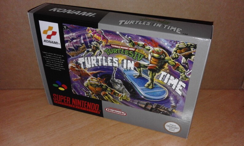 TURTLES IV Turtles In Time Snes Repro Box Only Box & | Etsy