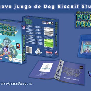 May include: A Pocket Penguin video game set for Game Boy Color, including a blue game cartridge, a cardboard box with a pirate penguin illustration, and an instruction booklet. The box features the title Pocket Penguin and Nintendo branding.