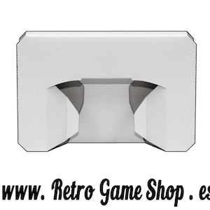 May include: White cardboard packaging with two cut-out slots for video game cartridges. The packaging is designed to hold and protect video game cartridges.