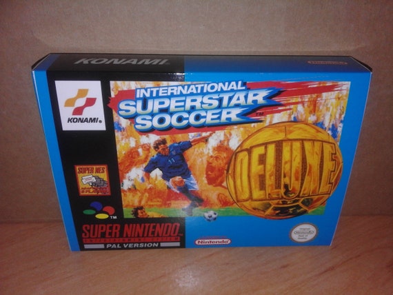 International Superstar Soccer Deluxe Snes Repro Box Only Etsy