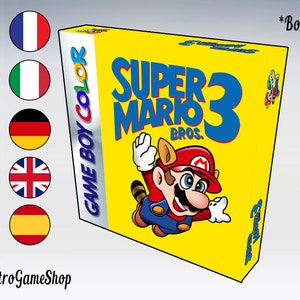 Puede incluir: Una caja amarilla de Game Boy Color con una imagen de Super Mario Bros. 3 en la parte delantera. La caja está en buen estado y no tiene rasgaduras ni roturas. *Solo caja*
