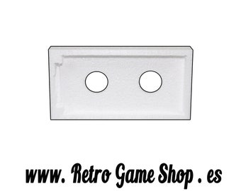 May include: White styrofoam packaging with two circular cutouts. The text "www.Retro Game Shop.es" is printed below the packaging.