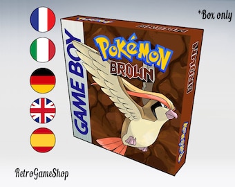 POKEMON BROWN Game Boy Custom Box (Choose Language) (Insert Included)