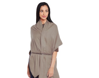 Taupe Cashmere Shawl - Hand Woven