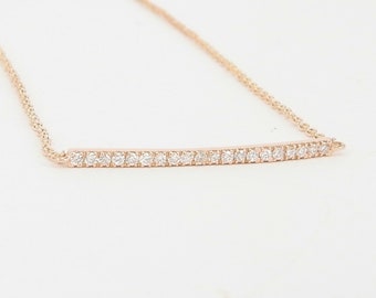 Diamond Bar Bracelet - Dainty Delicate Diamond Bracelet – Genuine Diamond Bracelet – Minimal Diamond Wedding Bracelet Set – Handmade Jewelry