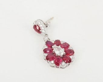 Vivid Red Natural Ruby Earrings