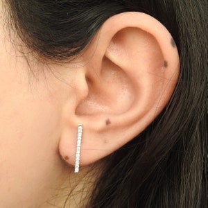 Lange Diamond Bar Ohrringe