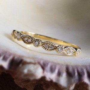 Marquise ring - Vintage Diamond Eternity Band