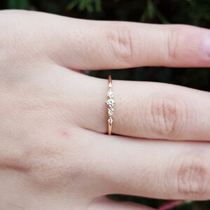 Marquise ring Vintage,Minimalist Diamond Wedding Band image 5