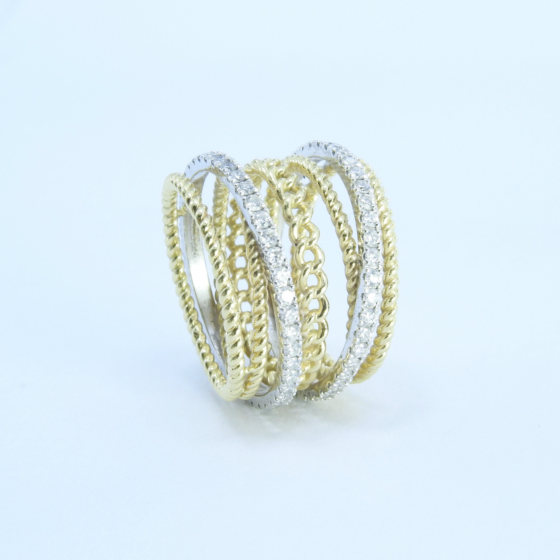 Unique Interlocking Diamond Wedding Ring Set – Double Diamond and Multi ...