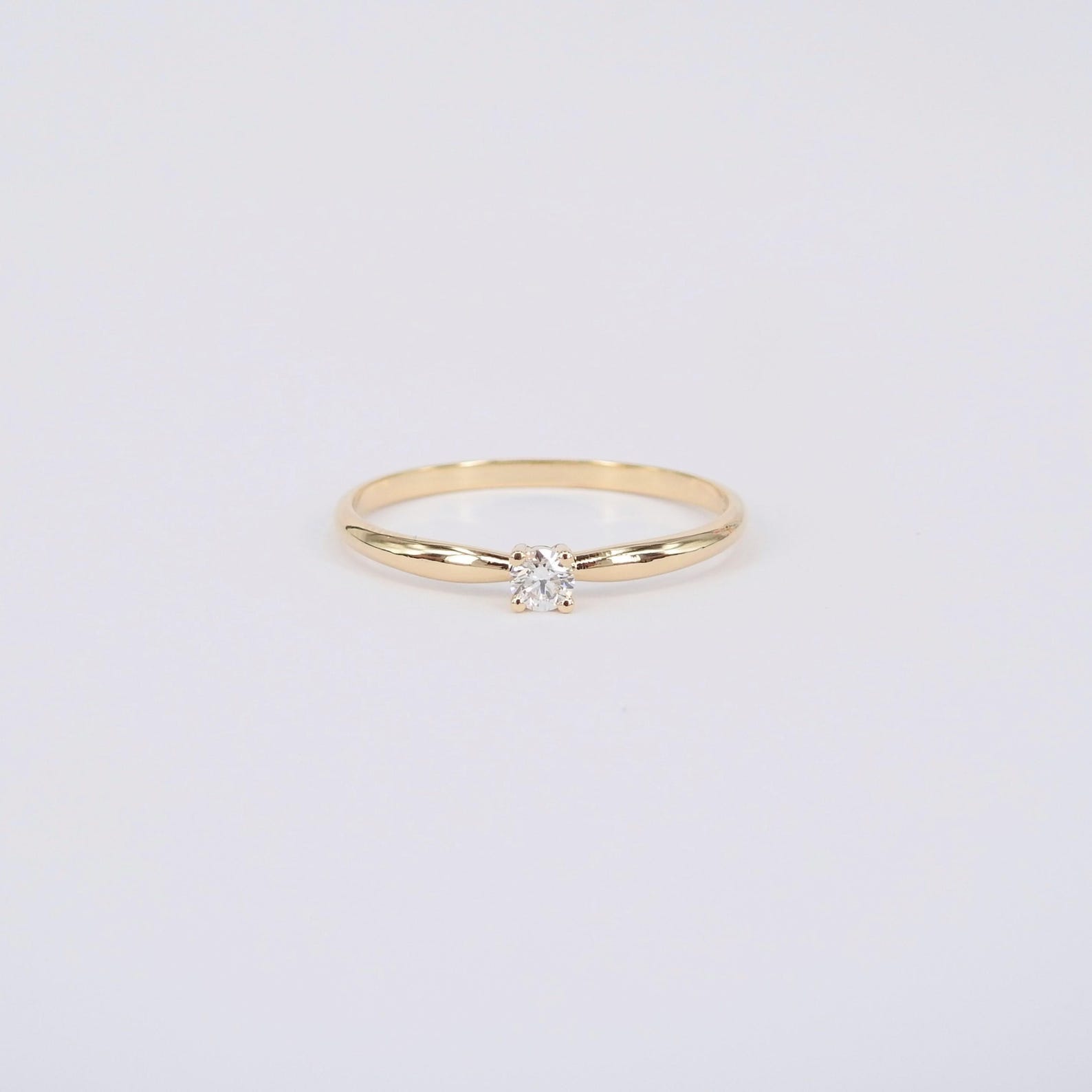 Simple Solitaire Rong Simple Natural Solitaire Diamond Ring - Etsy