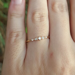 Marquise ring Vintage,Minimalist Diamond Wedding Band image 6