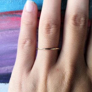 Thin Solid 18k Gold Ring – Simple Gold Wedding Band – Promise Rings for Couples – Small Gold Dome Ring – Pinky Ring - Handmade Jewelry