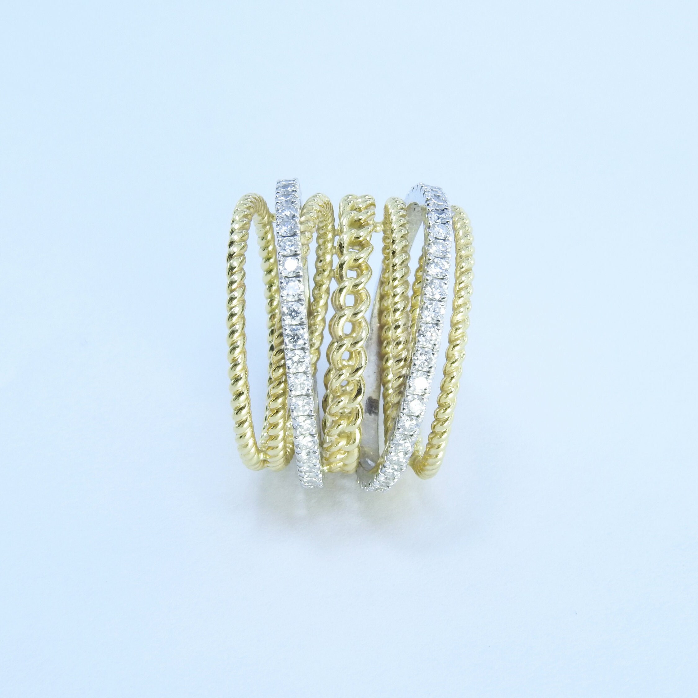 Unique Interlocking Diamond Wedding Ring Set – Double Diamond and Multi ...