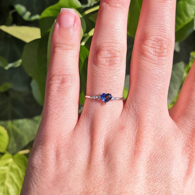 Promise Ring for Her Natural Heart Sapphire Engagement Ring Etsy Canada