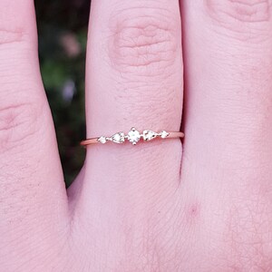 Marquise ring Vintage,Minimalist Diamond Wedding Band image 2