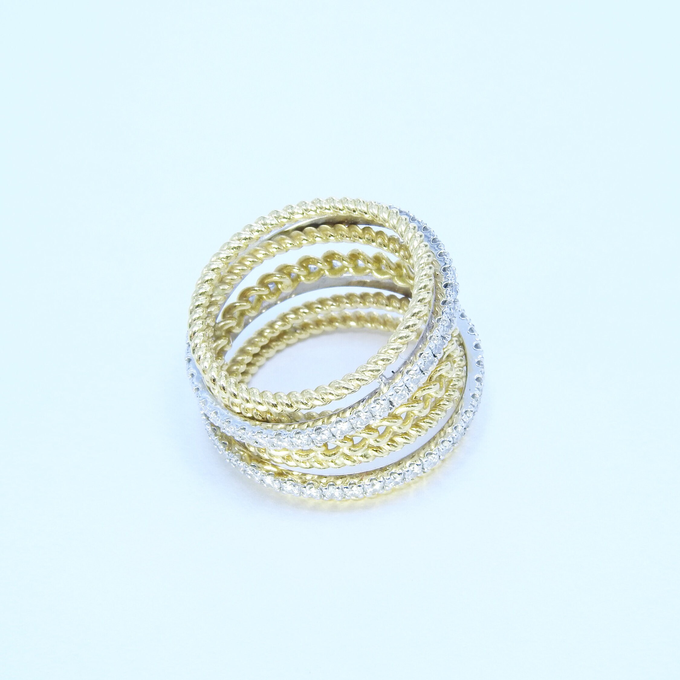Unique Interlocking Diamond Wedding Ring Set – Double Diamond and Multi ...