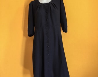 40s/50s vintage black button down dress