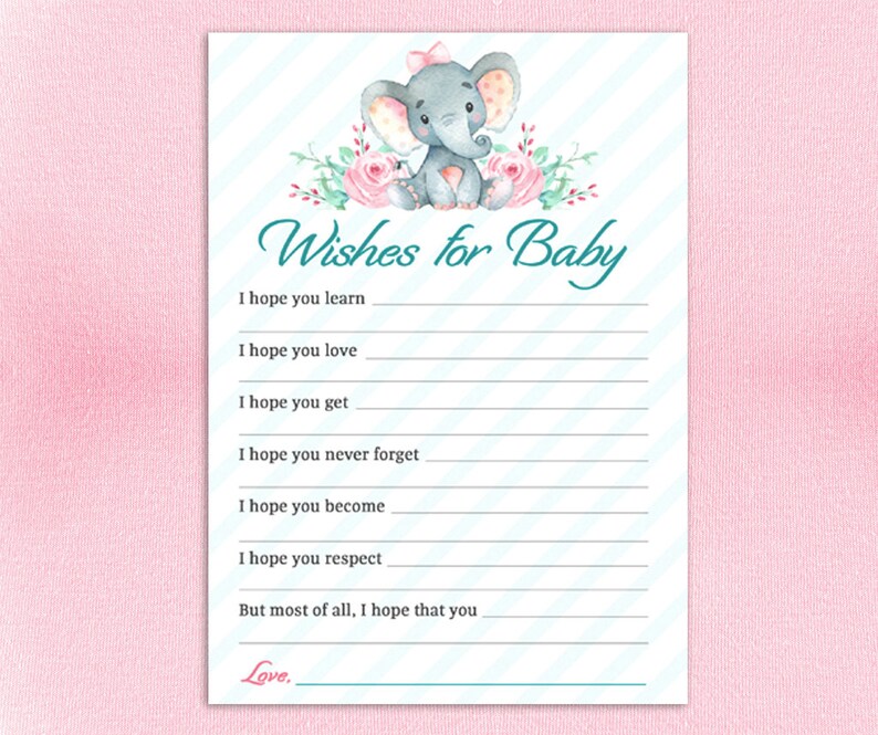 Wishes for Baby Card Wish Printable PDF Wishes Card Etsy