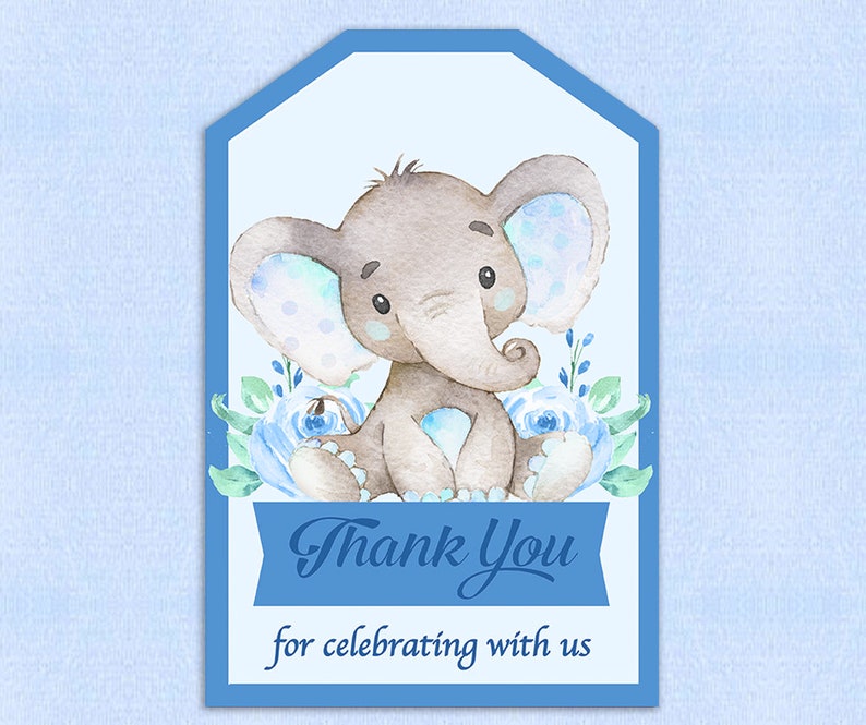 Baby Boy Thank You Tag Printable Thank You Baby Shower Printable Tag 