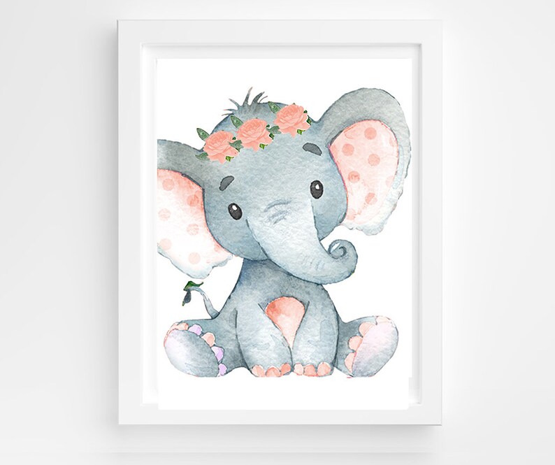 Elephant Nursery Art Gender Neutral Elephant Art Print Etsy