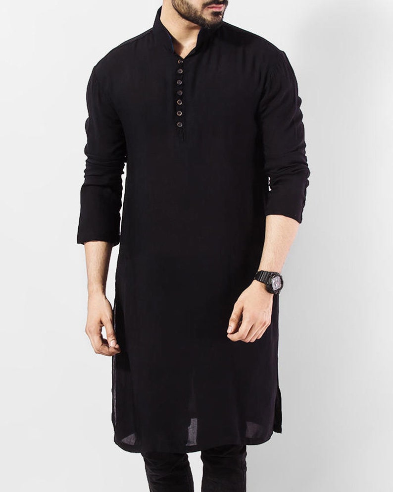 Black Kurta Pajama Men's Kurta Pajama Punjabi Cotton Kurta | Etsy