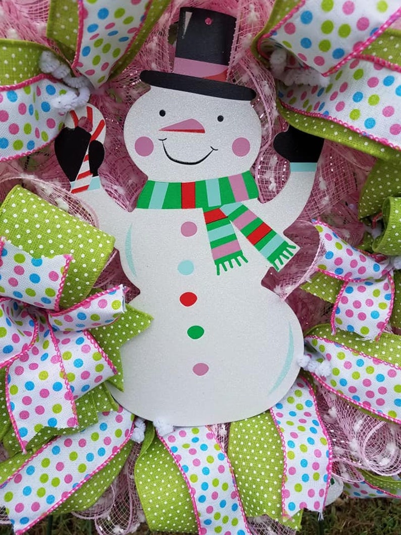 Christmas Wreath Snowman Wreath Winter Decor MTN Wreaths By Brenda Snowman Decor Kids Decor Seasonal Wreath Holiday Decor Front Door Decor