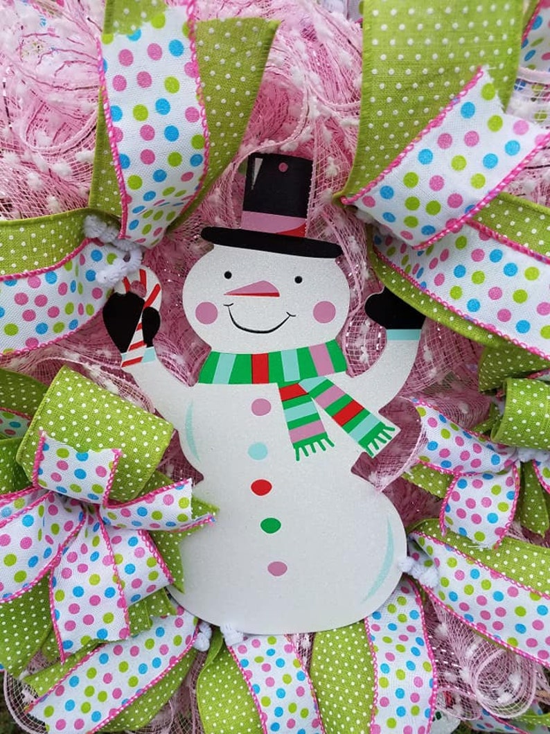 Christmas Wreath Snowman Wreath Winter Decor MTN Wreaths By Brenda Snowman Decor Kids Decor Seasonal Wreath Holiday Decor Front Door Decor