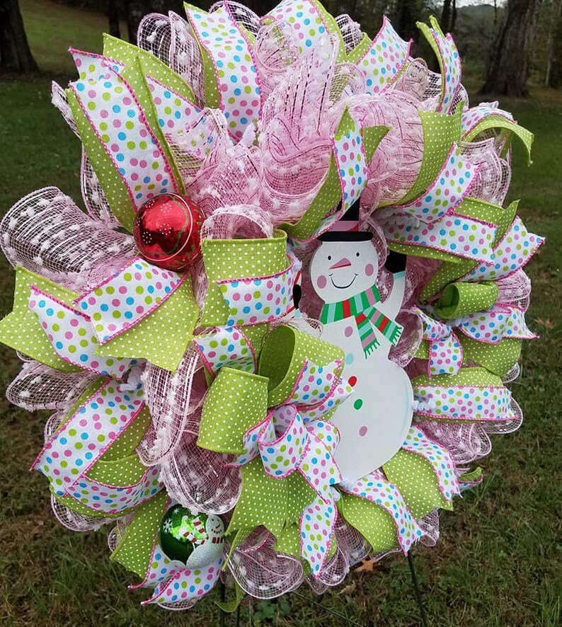 Christmas Wreath Snowman Wreath Winter Decor MTN Wreaths By Brenda Snowman Decor Kids Decor Seasonal Wreath Holiday Decor Front Door Decor