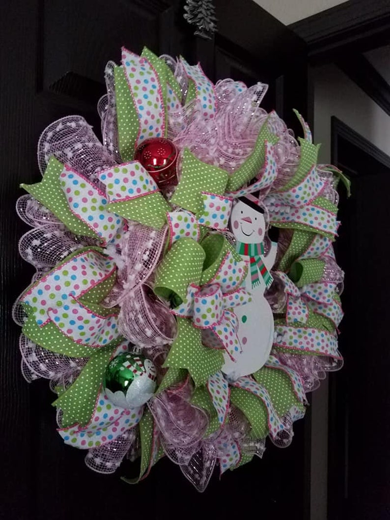 Christmas Wreath Snowman Wreath Winter Decor MTN Wreaths By Brenda Snowman Decor Kids Decor Seasonal Wreath Holiday Decor Front Door Decor