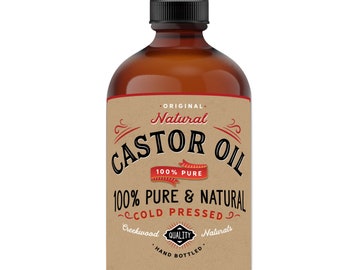 Natural Castor Oil 100% Pure Cold Pressed Hexane Free. Holistic, Eyelash, Eyebrow, Dry Skin, Hand, Topical, Scalp, Hair Growth