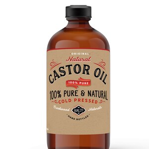 Natural Castor Oil 100% Pure Cold Pressed Hexane Free. Holistic, Eyelash, Eyebrow, Dry Skin, Hand, Topical, Scalp, Hair Growth