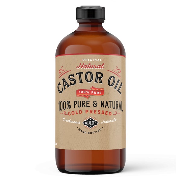 Natural Castor Oil 100% Pure Cold Pressed Hexane Free. Holistic, Eyelash, Eyebrow, Dry Skin, Hand, Topical, Scalp, Hair Growth