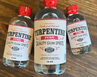 100% Pure Gum Spirits of Turpentine - American Made! NOT Imported! Natural, Pine Tree Turps!