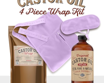 Castor Oil Pack- 4 piece Wrap Kit With Castor Oil