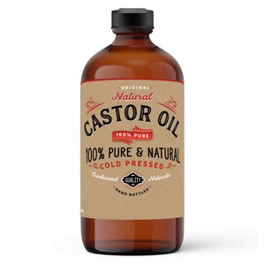 Natural Castor Oil 100% Pure Cold Pressed Hexane Free. Holistic, Eyelash, Eyebrow, Dry Skin, Hand, Topical, Scalp, Hair Growth