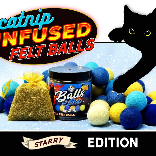 Catnip Infused Felt Balls for Cats Pet Toy - STARRY EDITION