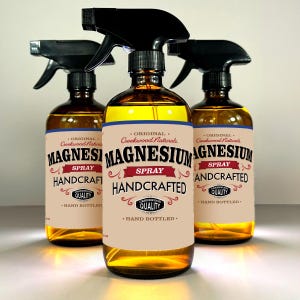 Magnesium Oil Spray in Glass Bottle American Hand Made - Dead Sea Magnesium Chloride 8oz 16oz