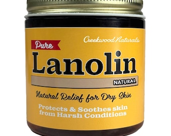 Pure Lanolin - Natural Moisturizer and Dry Cracked Skin Relief From Sheep Wool - No Added Perfumes, Natural Scent